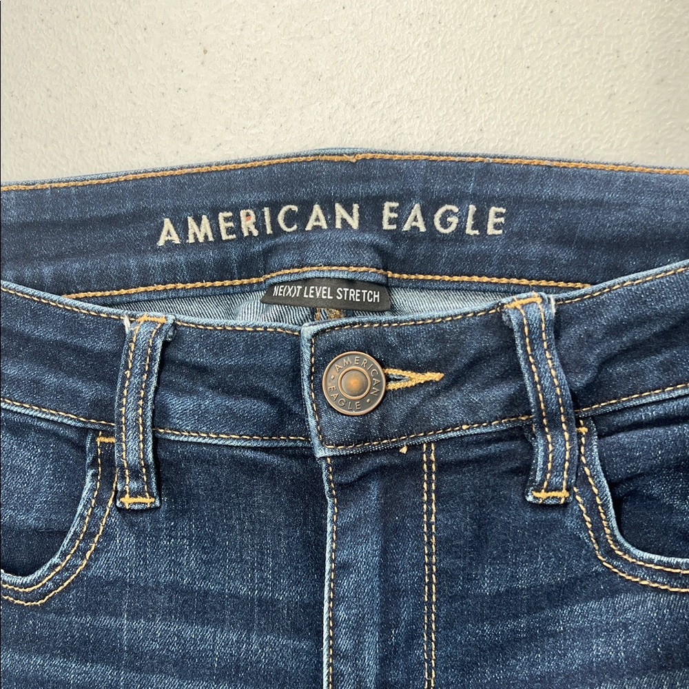 American Eagle Outfitters Dark Indigo Skinny Jeans Size 8 - Picture 2 of 8